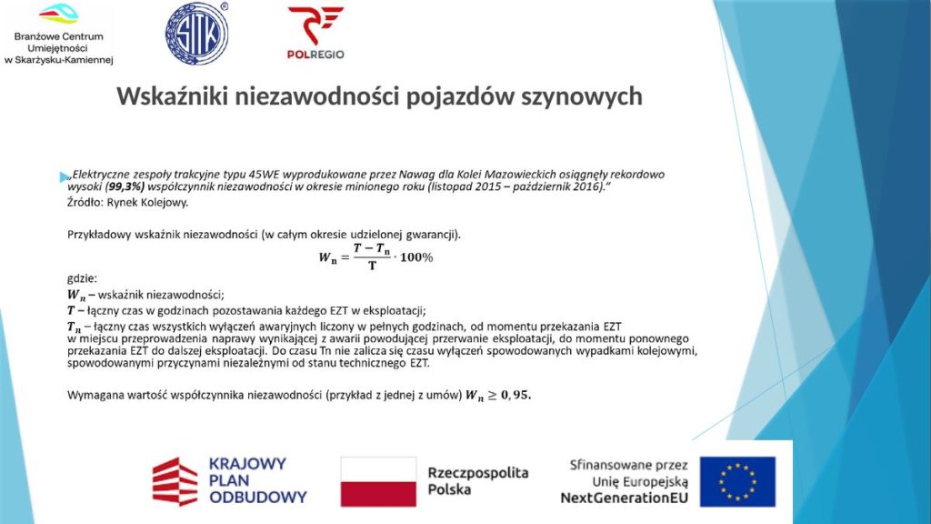 Wskaźniki niezawodności pojazdów szynowych