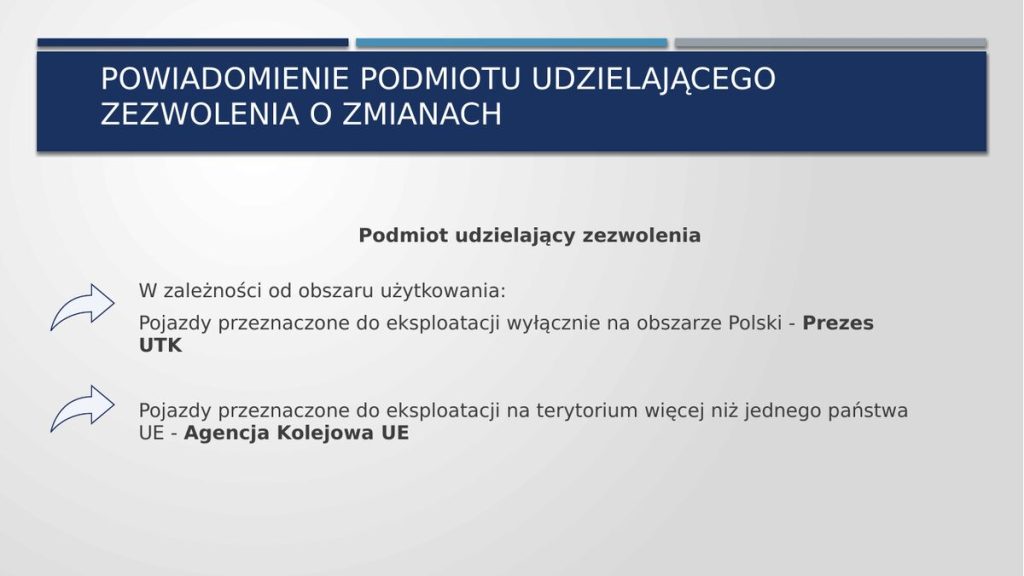 Powiadomienie podmiotu udzielającego zezwolenia – Prezes UTK czy Agencja Kolejowa UE