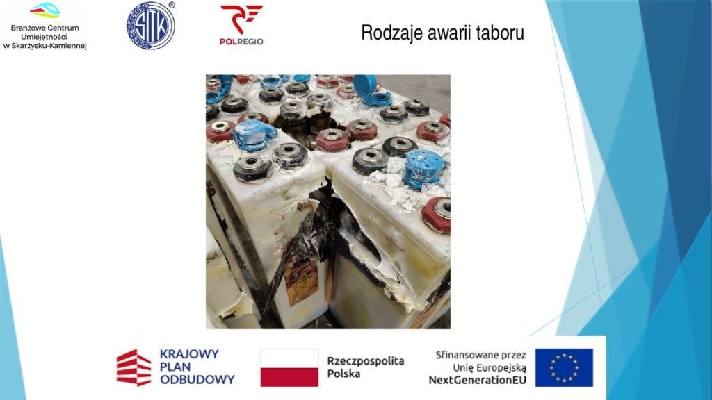 Przykład uszkodzenia podzespołu pojazdu szynowego