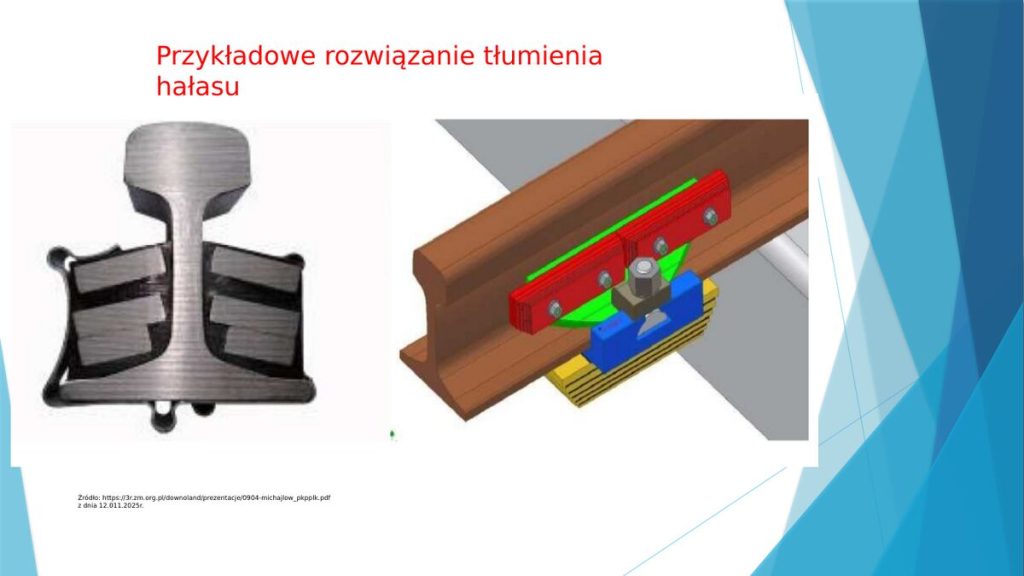 Przykładowe rozwiązanie tłumienia hałasu w konstrukcji nawierzchni kolejowej