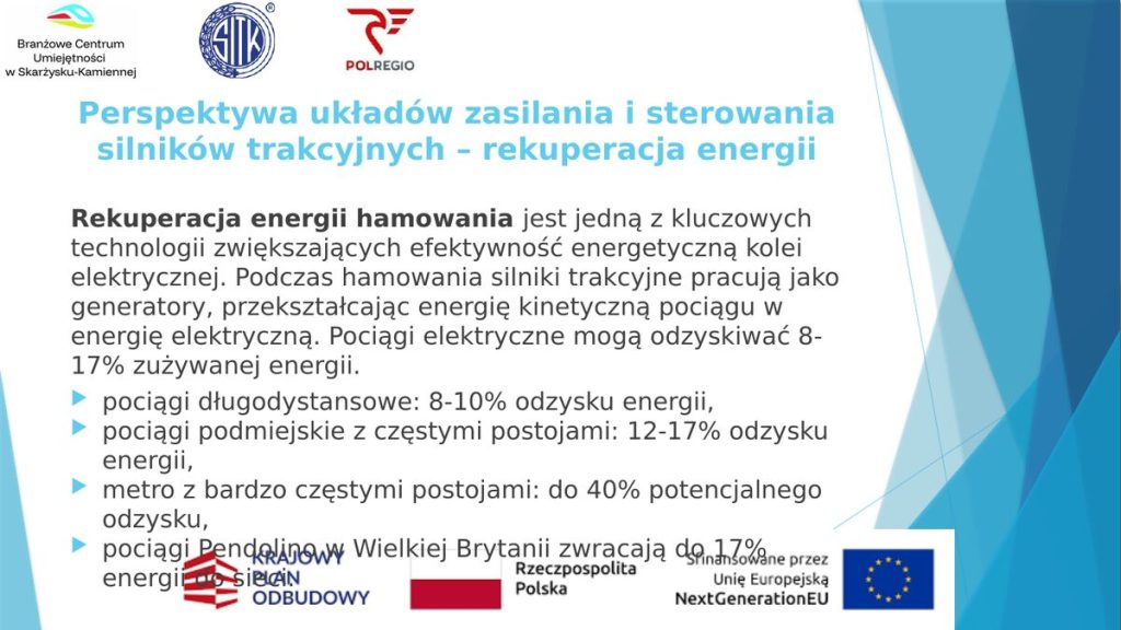 Rekuperacja energii hamowania – poziomy odzysku dla różnych rodzajów ruchu