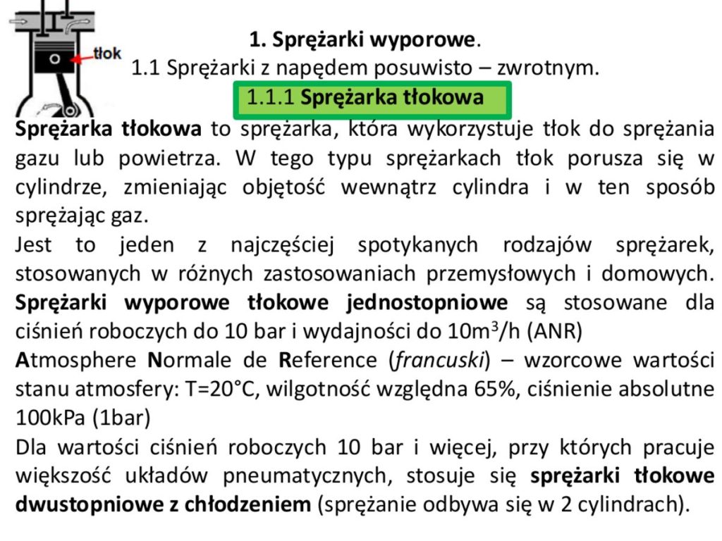 Sprężarka tłokowa – budowa i zastosowanie