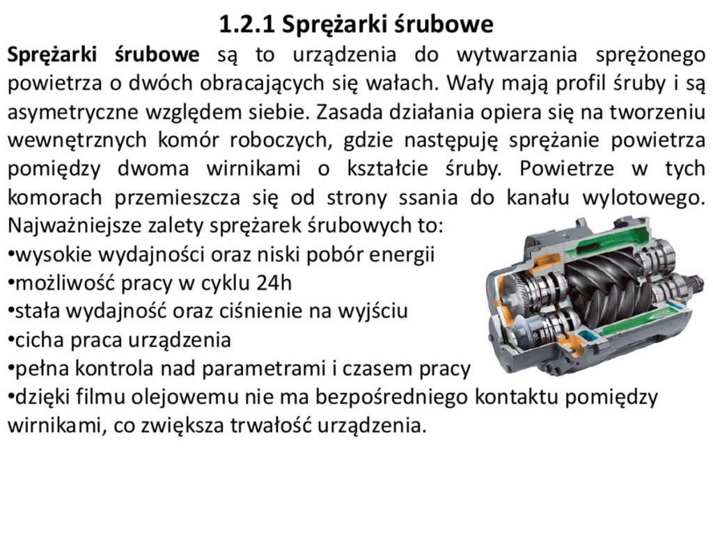 Sprężarki śrubowe – zasada działania i zalety